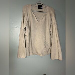 Roberto‎ Collins cream wide sleeve knit oversized sweater